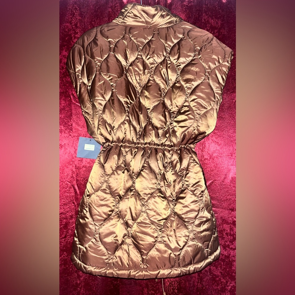 Elegant Quilted Brown Vest